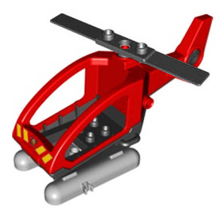 Красный пожарный вертолёт Лего дупло, Б/У