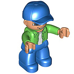 Дядя в синей кепке и зелёной рубашке – фигурка Лего дупло Б/У