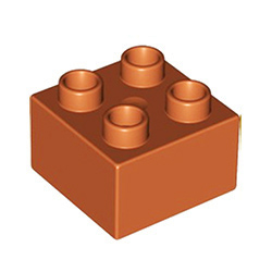 Кубик 2х2 Лего дупло: коричневый цвет
