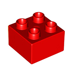 Кубик 2х2 Лего дупло: красный