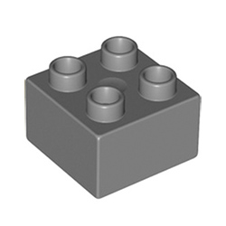 Кубик 2х2 Лего дупло: серый