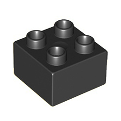 Кубик 2х2 Лего дупло: чёрный