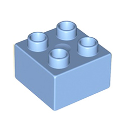 Кубик 2х2 Лего дупло: голубой