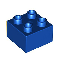 Кубик 2х2 Лего дупло: тёмно-синий