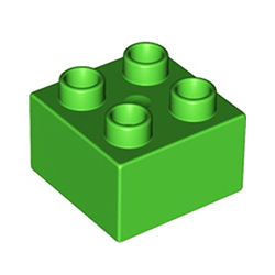 Кубик 2х2 Лего дупло: светло-зелёный цвет