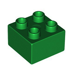 Кубик 2х2 Лего дупло: зелёный цвет