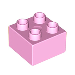 Кубик 2х2 Лего дупло: светло-розовый цвет
