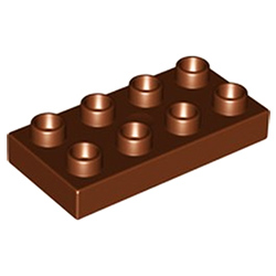 Пластина 2х4 Лего дупло: тёмно-коричневый цвет