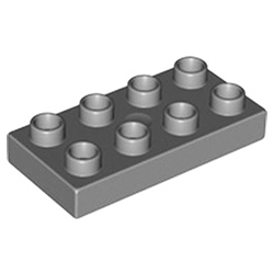 Пластина 2х4 Лего дупло: тёмно-серый цвет