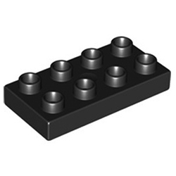 Пластина 2х4 Лего дупло: чёрный цвет
