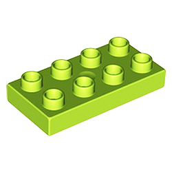 Пластина 2х4 Лего дупло: цвет лайма