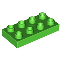 Пластина 2х4 Лего дупло: светло-зелёный цвет