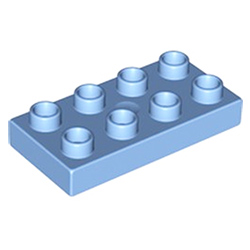 Пластина 2х4 Лего дупло: голубой цвет