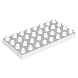 Пластина 4х8 штырьков — деталь конструктора Лего дупло: белый цвет