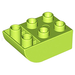 Кубик 2х3 (скруглённый нижний край) Лего дупло: цвет лайма