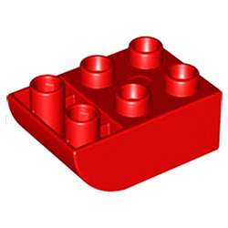 Кубик 2х3 (скруглённый нижний край) Лего дупло: красный цвет