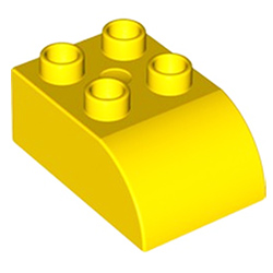 Кубик 2х3 (скруглённый верхний край) Лего дупло: жёлтый цвет