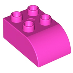 Кубик 2х3 (скруглённый верхний край) Лего дупло: тёмно-розовый цвет
