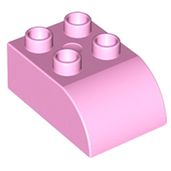 Кубик 2х3 (скруглённый верхний край) Лего дупло: светло-розовый цвет