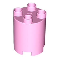 Округлая деталь (цилиндр) Лего дупло: светлый розовый цвет