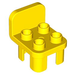 Жёлтый стульчик – деталь конструктора Лего дупло Б/У