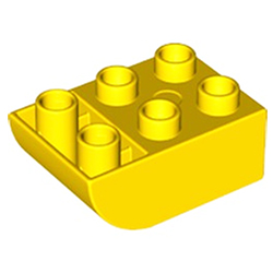 Кубик 2х3 (скруглённый нижний край) Лего дупло: жёлтый цвет