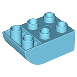 Кубик 2х3 (скруглённый нижний край) Лего дупло: лазурный цвет