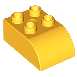 Кубик 2х3 (скруглённый верхний край) Лего дупло: светло-оранжевый цвет