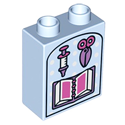 Кубик 2х1 высокий «Инструменты доктора» Лего дупло Б/У