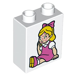 Кубик 2х1 высокий «Девочка — пациент доктора» Лего дупло Б/У