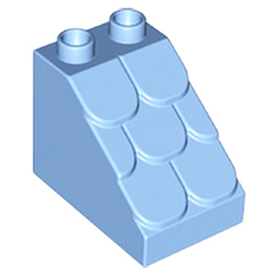 Треугольный блок 2х3 «Черепичная крыша» Лего дупло: голубой Б/У
