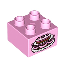 Кубик 2х2 Лего дупло «Тортик»