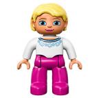 Тётя блондинка в розовых штанах – фигурка Лего дупло Б/У
