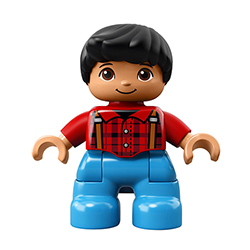 Мальчик в красной клетчатой рубашке – фигурка Лего дупло