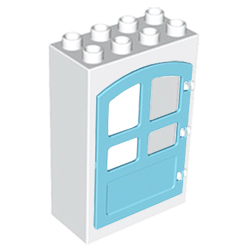 Белой блок с голубой дверью – детали Лего дупло