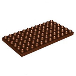Тёмно-коричневая строительная пластина 6х12 — деталь Лего дупло