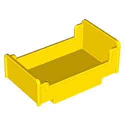 Жёлтая кровать – деталь конструктора Лего дупло