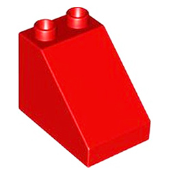 Треугольный блок 2х3 «скат крыши» Лего дупло: красный
