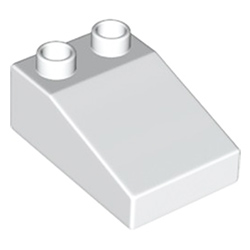 Треугольный блок 2х3 «пологий скат крыши» Лего дупло: белый