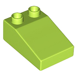 Треугольный блок 2х3 «пологий скат крыши» Лего дупло: цвет лайма