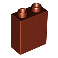 Кубик 2х1 (высокий) Лего дупло: тёмно-коричневый цвет