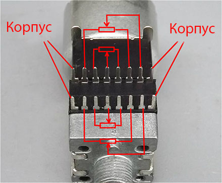 Резистор переменный счетверённый с электроприводом 5 кОм