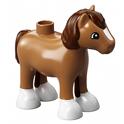 Маленькая коричневая лошадка Лего Дупло