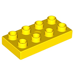 Пластина 2х4 Лего дупло: жёлтый цвет