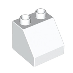 Кубик 2х2 со скошенным краем Лего дупло: белый