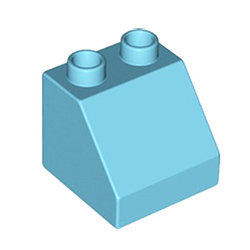 Кубик 2х2 со скошенным краем Лего дупло: лазурный
