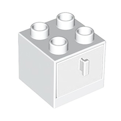 Белая тумба с ящиком – детали конструктора Лего дупло