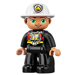 Пожарный в белой каске нового образца – фигурка Лего дупло
