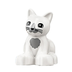 Белая кошка – фигурка Лего дупло