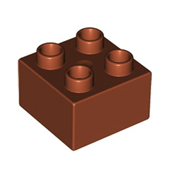 Кубик 2х2 Лего дупло: тёмно-коричневый цвет